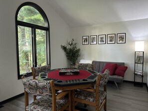 The Game Room is equipped with poker and family friendly card games, and bumper pool.