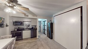 Indoors, Floor, Flooring, Kitchen, Ceiling Fan
