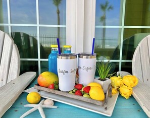 Sit on the patio and sip your favorite drink from Surfin Safari's tumblers. 