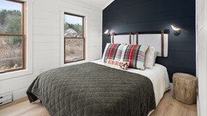 First floor bedroom included a queen size bed and twin/twin bunk bed with a view