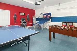 Private Games Room Featuring Table Tennis, Foosball and More!