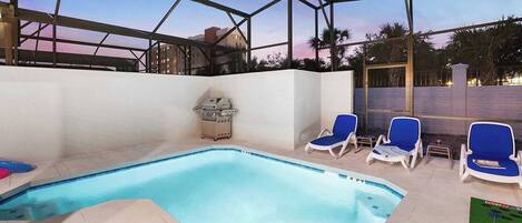 Private Pool & Patio at Twilight