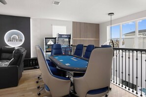 Game Loft w/ Arcade Machine & Poker Table