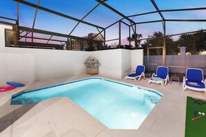 Private Pool & Patio at Twilight