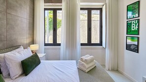 There's an AC unit in the bedroom for comfortable stays no matter the time of year! #AC