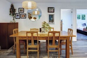 The dining table is a great place to eat together, play games or do a jigsaw.