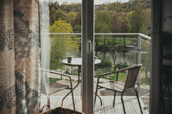 coffee terrace overlooking the river