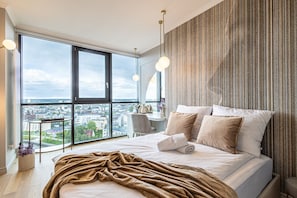 Bedroom overlooking the city