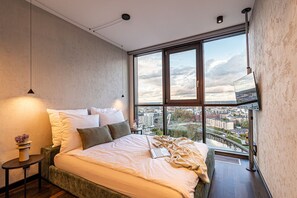 Bedroom overlooking the city