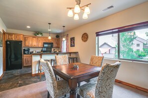 Dining Area | 2-Story Condo | In-Unit Laundry | Self Check-In