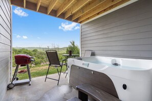 Private Covered Patio with a Mountain View, Grill, and a Hot Tub!