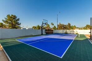 SportCourt is Lined for Pickelball and Basketball