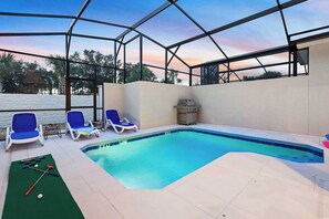 Private Pool & Patio at Twilight