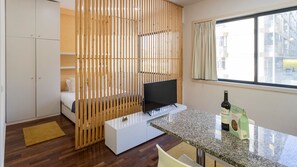Our living area counts with a flat screen TV, for your entertainment!