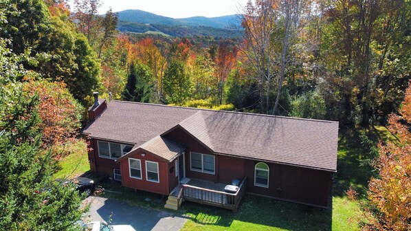 Nestled in the mountains.