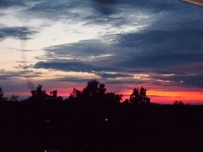 from the balcony you can see a wonderful sunset high up on the Ideberg