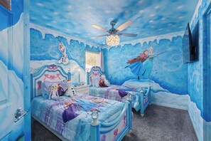 Frozen bedroom upstairs. It even looks cold!