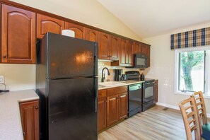 With a full kitchen