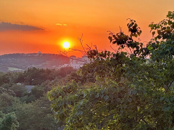 Sunset view from the porch