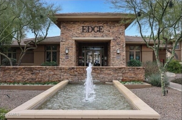 Club House at main gate to the Edge condo community
