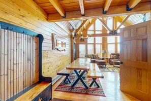 Rustic Dining Area with Handmade Table