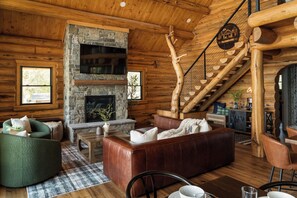 Our living room offers a 55” Roku TV to stream your favorite services!