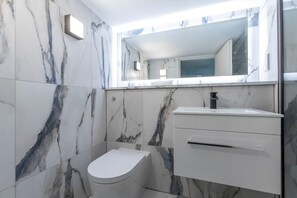 1st Bathroom with shower.
