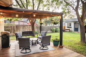 Backyard view from dining area.