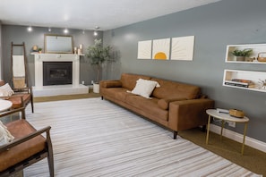 Large picture window in upstairs living room provides lots of natural light.