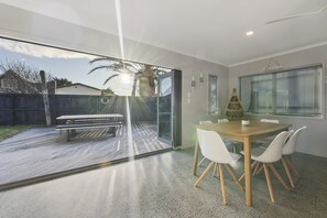 large sliding doors leading to deck