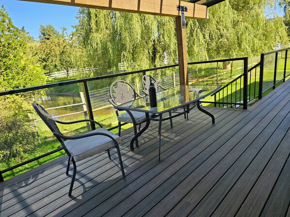 Deck with View of Farm Animals