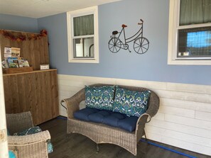 Enjoy friendship and conversation with a glass of wine or cup of coffee