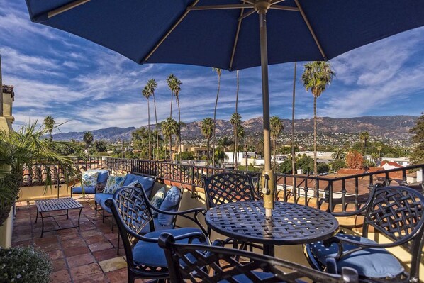 Balcony with patio furniture