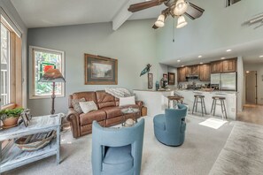 Living Room | Fireplace | Central A/C + Heating | Main Level