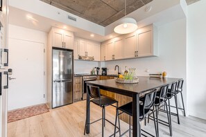 Kitchen with dining table