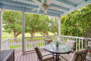 Al fresco dining on the covered patio.