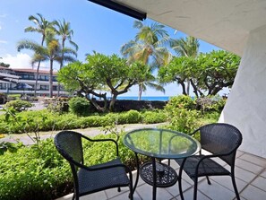 Lanai table with ocean view