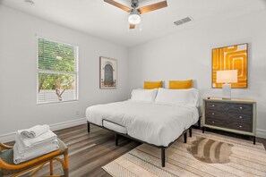 King Bedroom complete with Fresh Linens + Natural Light