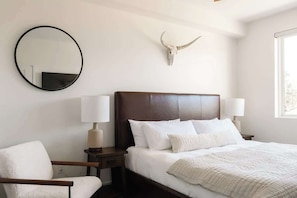 Primary bedroom with king bed