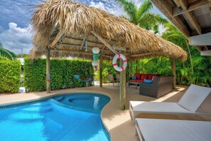 Tiki and Pool view 1