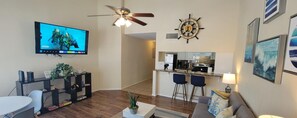 Screen, Furniture, Table, Indoors, Living Room