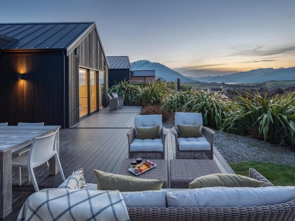 outdoor seating and views