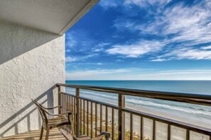 A morning perfection is sipping coffee on your private balcony with a view of the ocean.