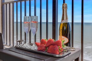Step out onto your private balcony and feel the ocean breeze while taking in panoramic views.
