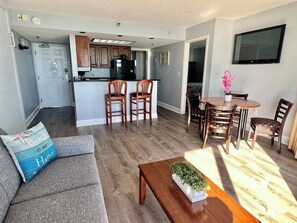 Chill and dine in this modern and stylish kitchen/dining area