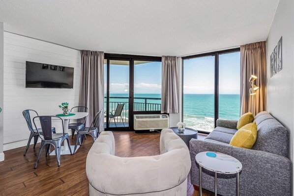 Dine, chill and relax while enjoying the view of the ocean