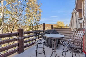 Exterior: Private balcony with hot tub, bistro table and 2 chairs