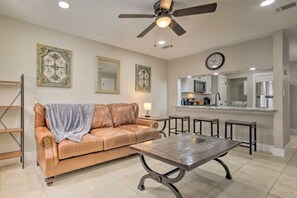 Bright, airy, and inviting! This spacious living room is the perfect place to relax after a day of Florida adventures.
