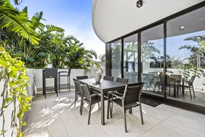 Enjoy your morning coffee in this spacious patio