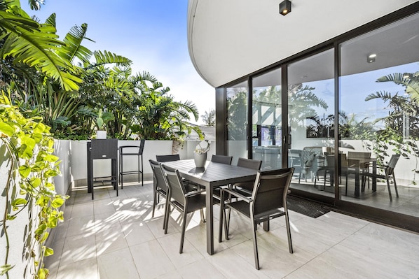 Enjoy your morning coffee in this spacious patio